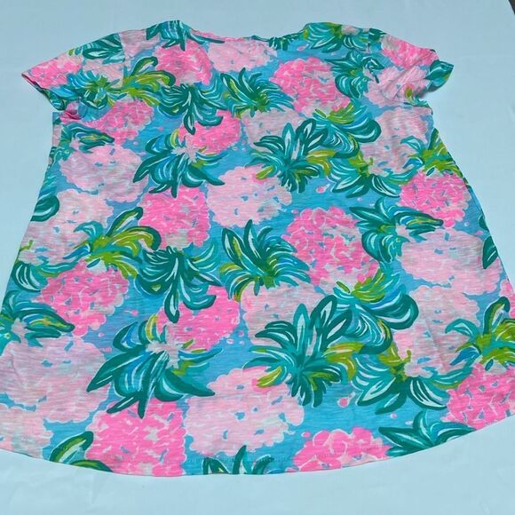 Lilly Pulitzer Pink and Green Floral Tee - Picture 2 of 6